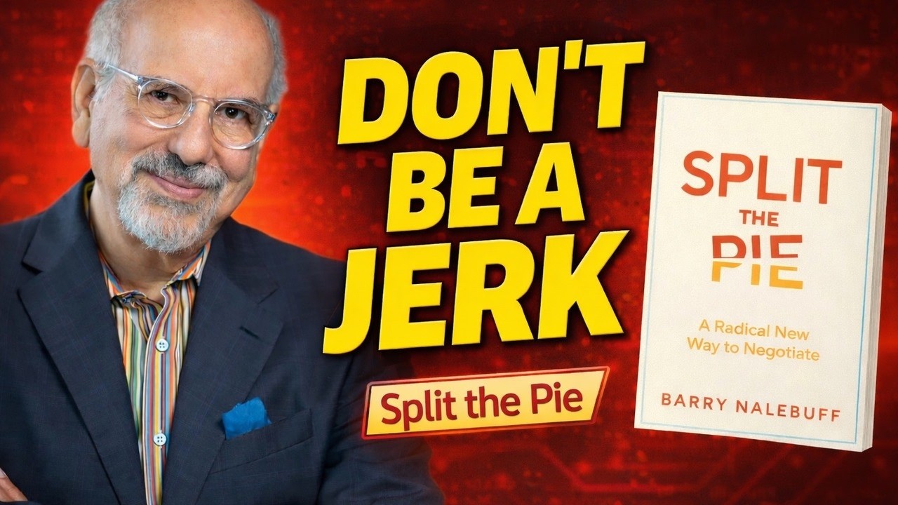 Barry Nalebuff Split the Pie negotiation podcast with book cover and “Don’t Be a Jerk” headline on The Innovation Show