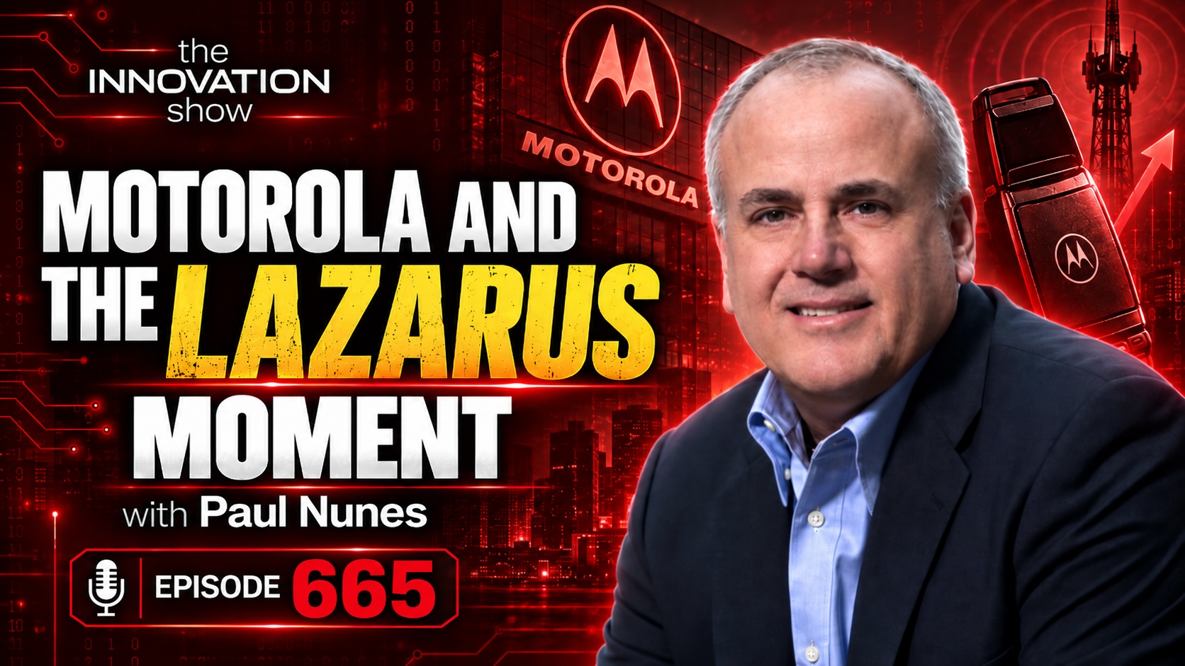 Paul Nunes discussing combinatorial innovation and Motorola's comeback on The Innovation Show with Aidan McCullen